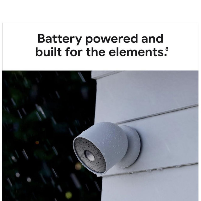 Google Nest Cam Outdoor or Indoor, Battery - 2nd Generation - 1 Pack