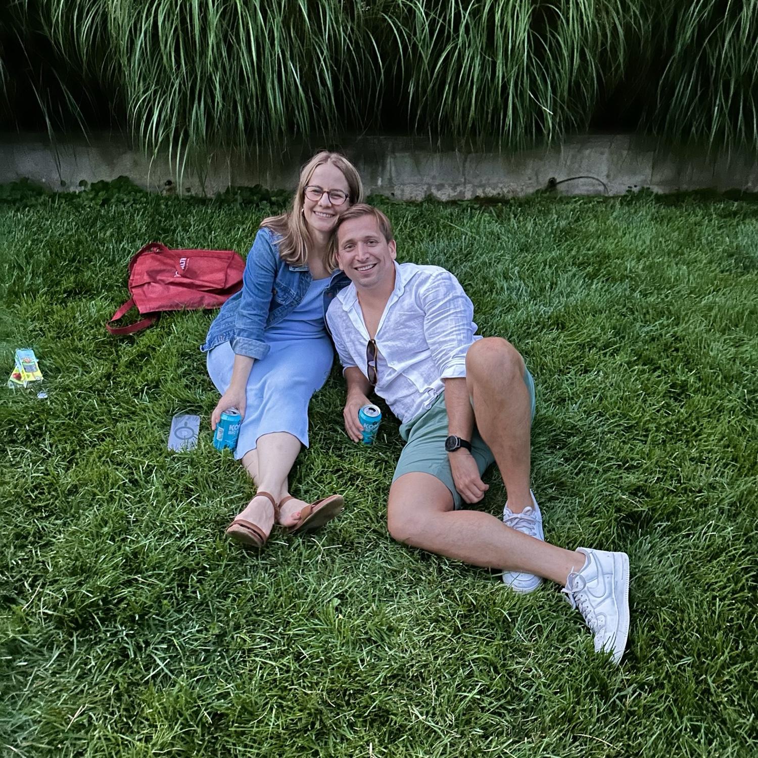 Our first picture together, where Kelsey decided it would be a good idea to introduce Alex to her friends… as well as her bosses and 30 coworkers. He was unphased :)