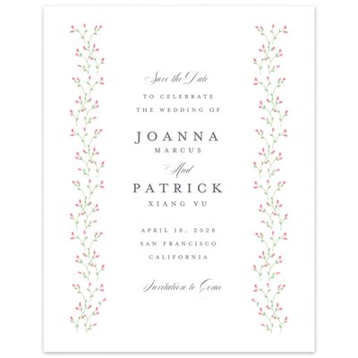 White Bordered Wedding Digital Save the Date - Ginevra Portrait