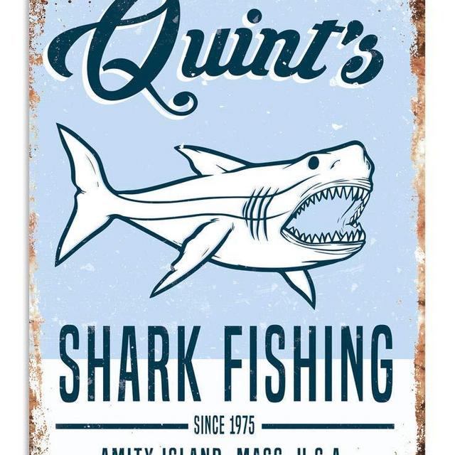 NNHG Tin Sign 8x12 inches Art Jaws 80s Movie Poster Summer Decor Novelty Art Sign