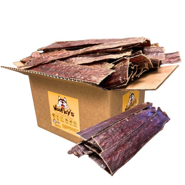 Woofley's - 10-12 Inch Esophagus Jerky (50 Count) - Gullet Sticks for Dogs - Safe Jerky Dog Chews -Easily Digestible Bully Sticks