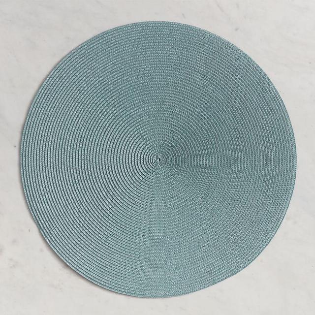 Woven Round Placemats, Set of 4 - Dusty Blue