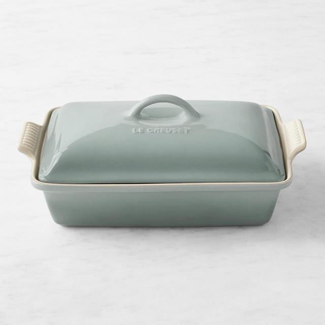 Le Creuset Heritage Stoneware Rectangular Covered Casserole, 12 1/2", Sea Salt