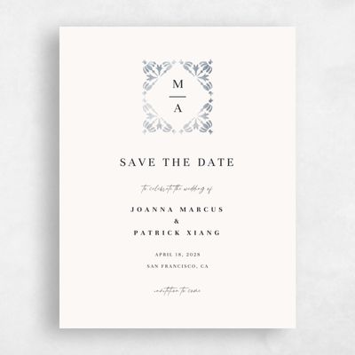 Beige Wedding Save the Date - Elio Portrait