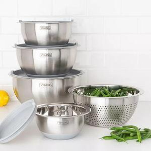 Viking 9 Pc Stainless Steel Bowl Set with Strainer | Bloomingdale's