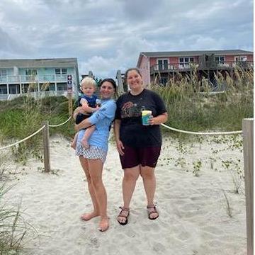 Julia, sister Celi, and nephew LeoBurrito
