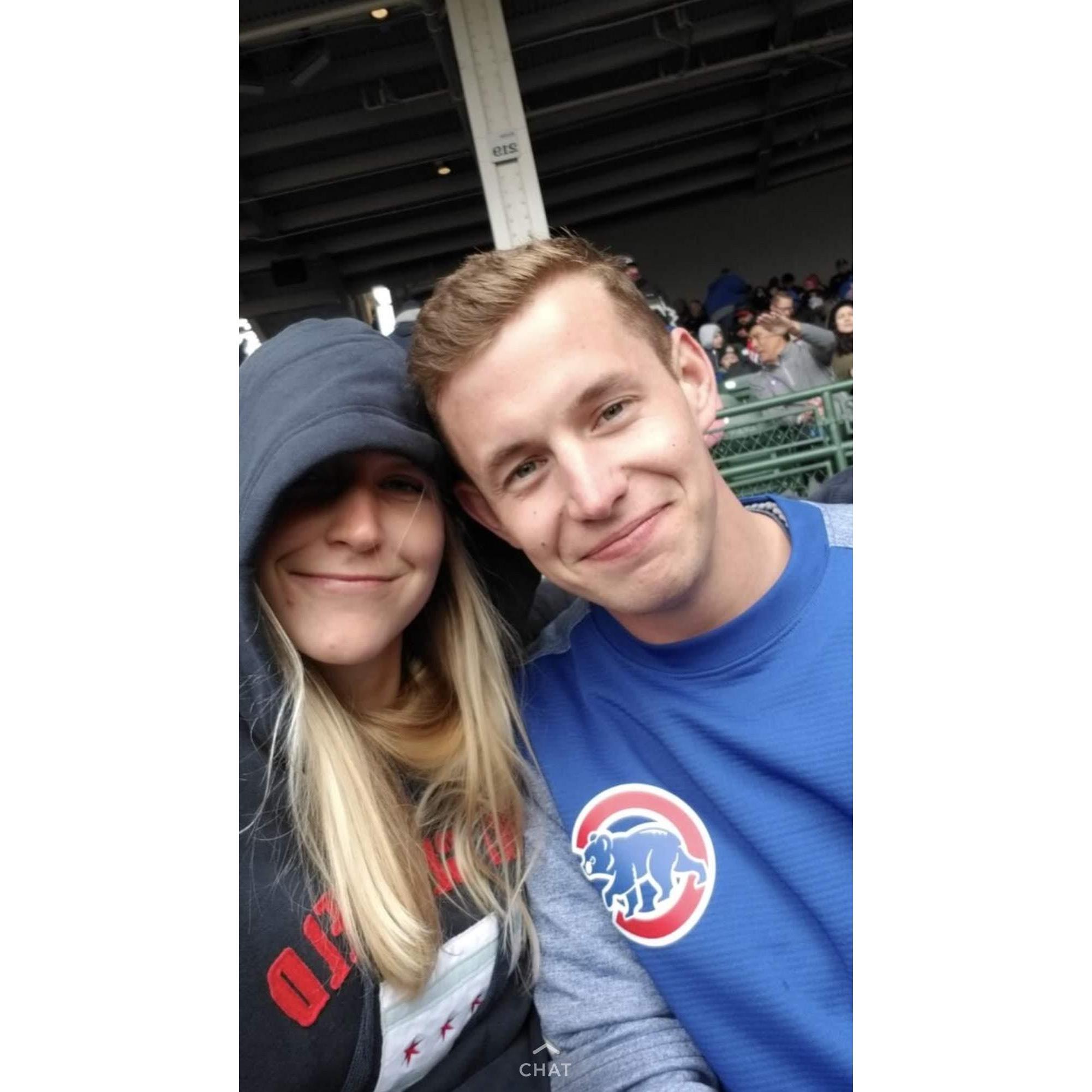 cold cold cubbies game - hence the new sweatshirts in the picture