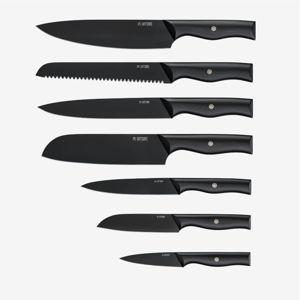 7 SET Onyx Black Knife Block w/ Titanium Coating