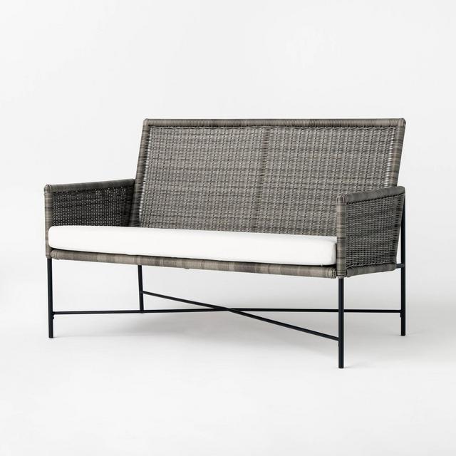 Wicker & Metal X Frame Patio Loveseat - Gray - Threshold™ designed with Studio McGee