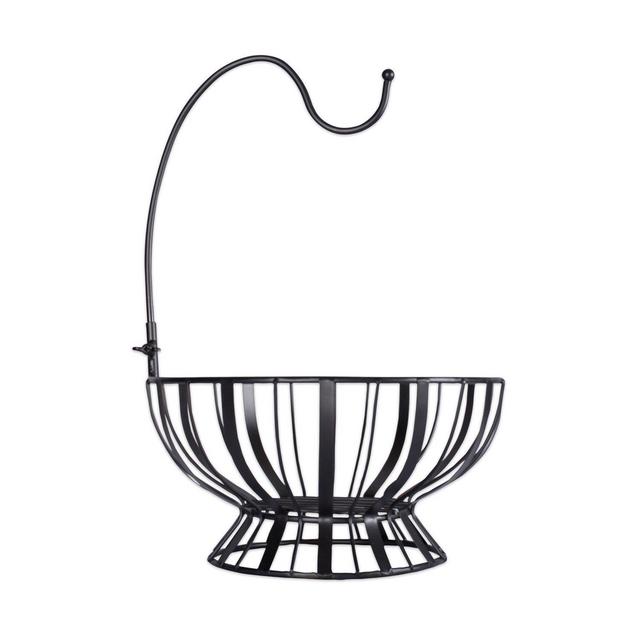Home Traditions Metal Wire Standing Fruit Basket with Banana Hanging Hook