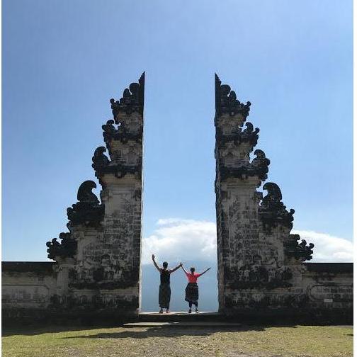 Our first international trip to Bali, Indonesia in 2017. This is at Pura Lempuyang, or the gates of heaven.