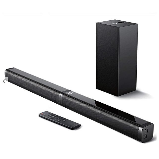 Sound Bar with Subwoofer, Bomaker Ultra-Slim 2.1 CH Sound Bars for TV, 100W/110dB, 5 EQ Modes, 31 Inch, Works with 4K & HD & Smart TV, Bluetooth 5.0 Enabled, LED Display, Outdoor Surround Sound