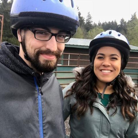 Our third anniversary - Horseback riding on San Juan Island.