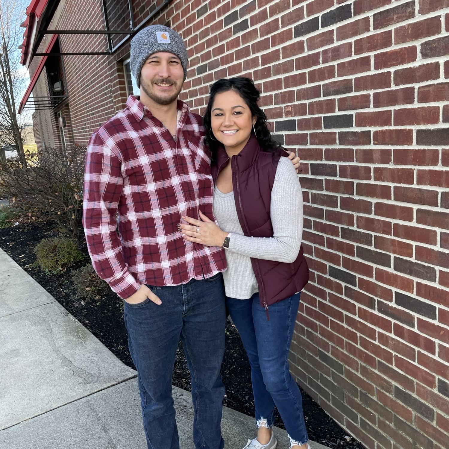 Used this photo to announce when we first started dating in 2020. Bob Evans, photo taken by Grandma Jane Antill