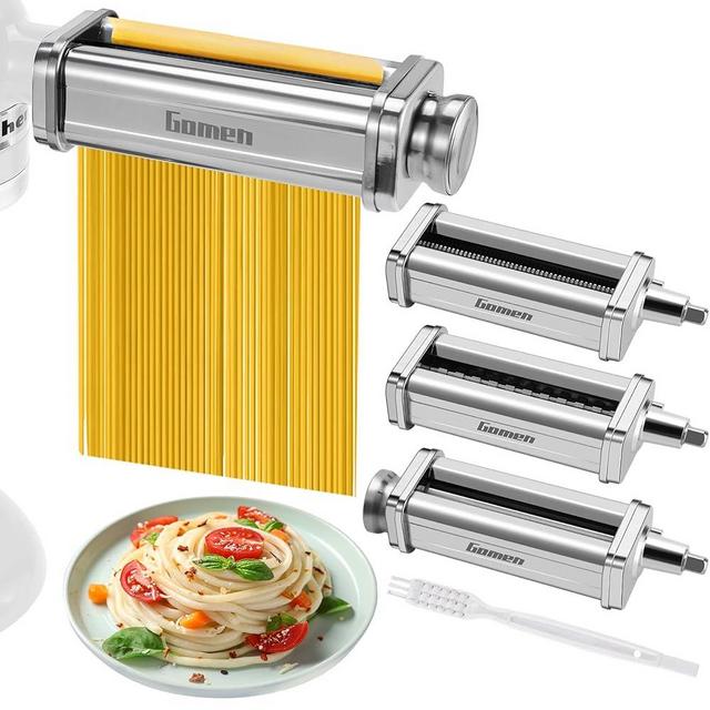 Pasta Attachment for Kitchenaid Stand Mixer,3 Pcs Pasta Maker Kitchen Aid Pasta Attachment for kitchenaid pasta maker Included Pasta Roller, Spaghetti Cutter and Fettuccine Cutter by Gomen