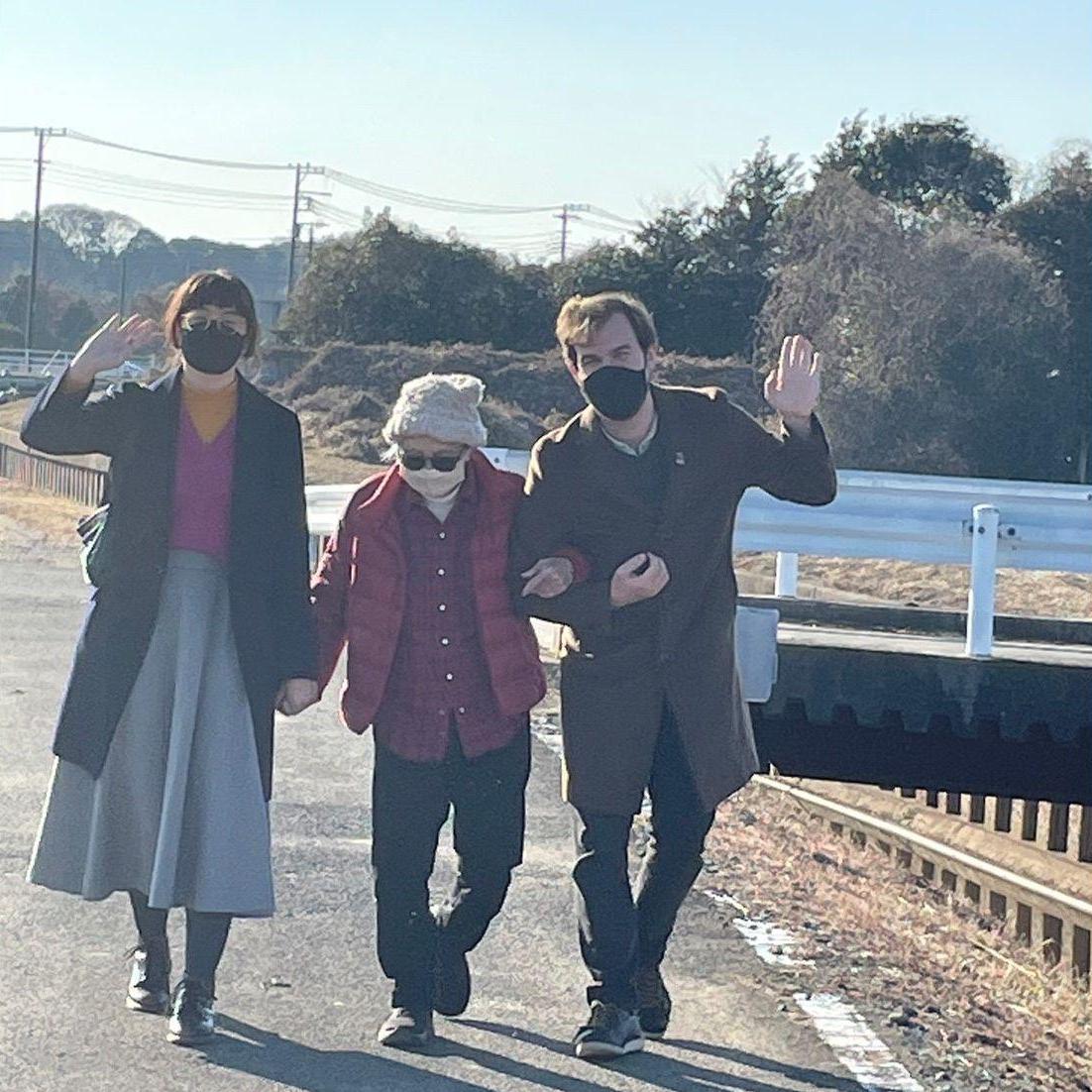 With Sophie's grandmother in Japan
