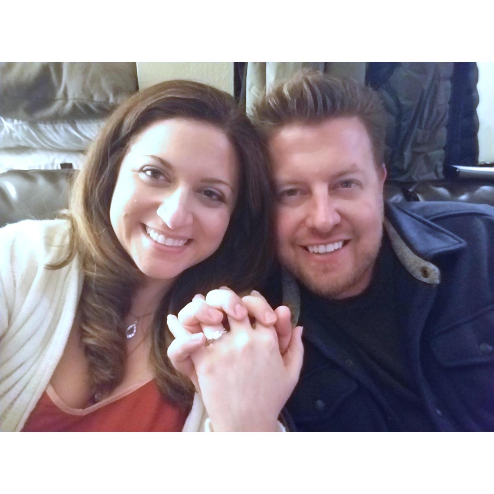 April 3rd, 2018 -- the night we got engaged! 
John proposed at the same place where we had our first date on April 3rd 2015.