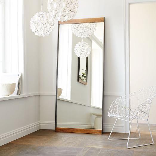 Industrial Metal + Wood Floor Mirror