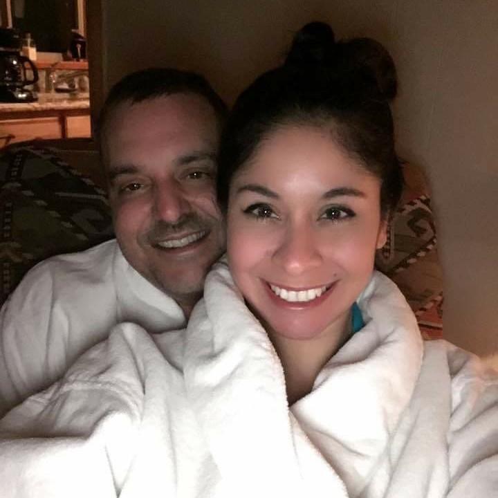 Enjoying the hot tub in New Mexico.