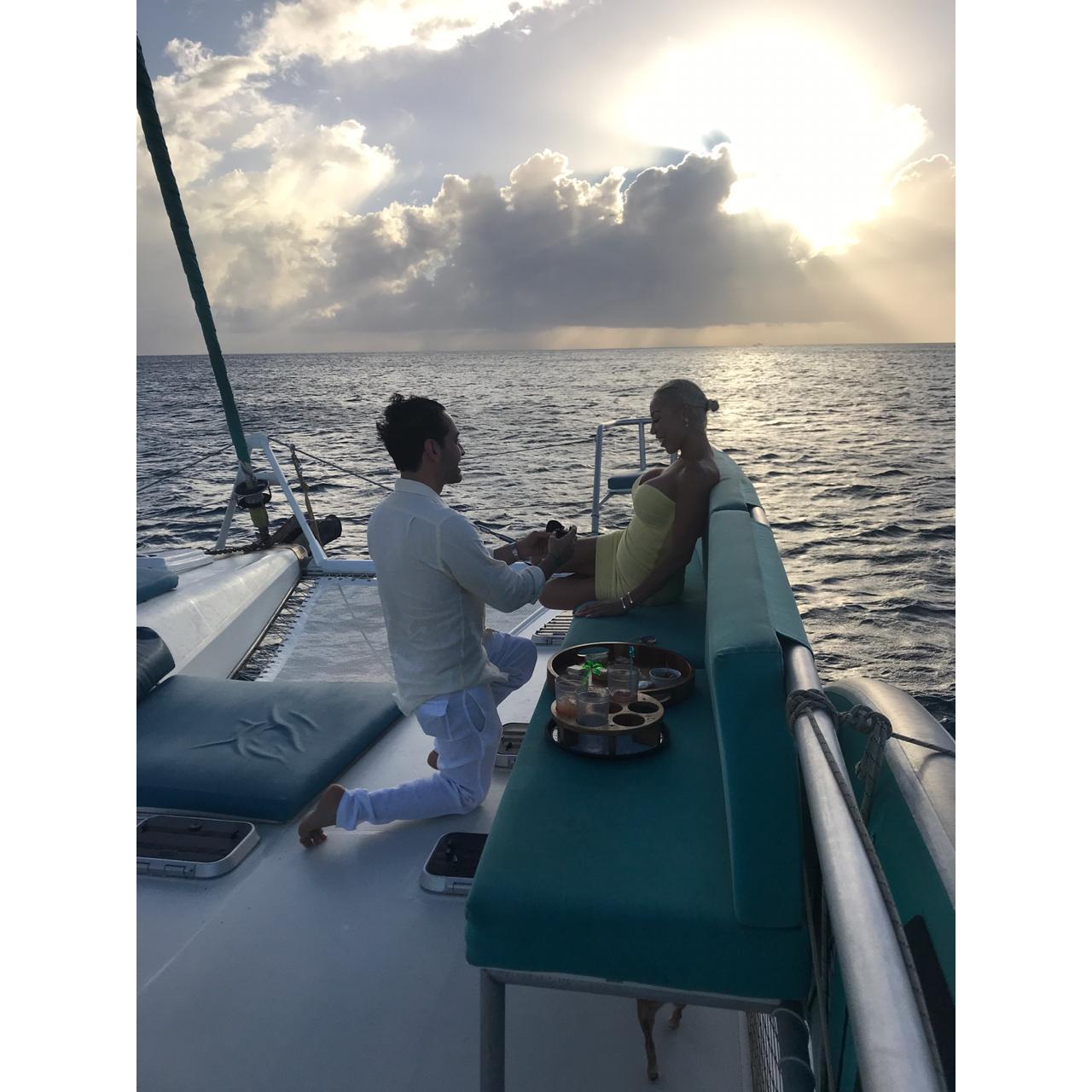 Walter proposing in St.Maarten