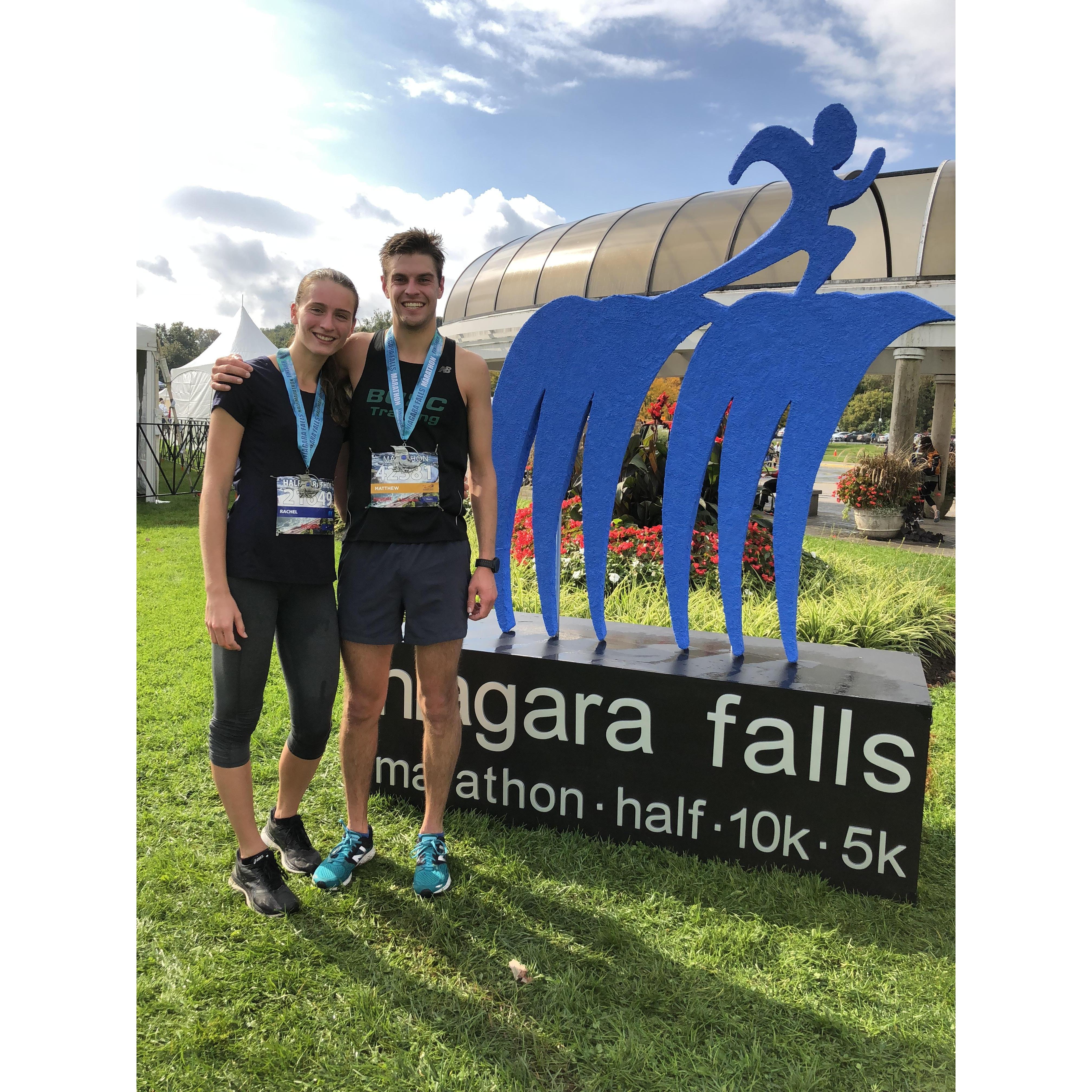 Had the most amazing Hot Chocolate of our lives just after this picture was taken - Niagara Falls Marathon & Half Marathon