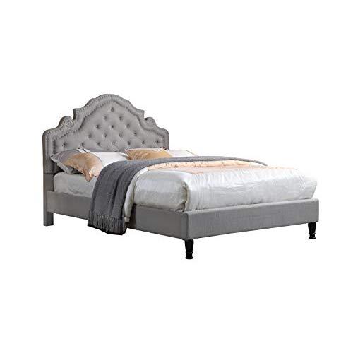 Home Life Platform Bed, Queen, Light Grey