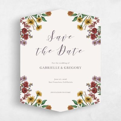 Beige Diamond Wedding Save the Date - Mirasol Portrait