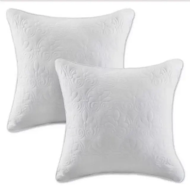 Madison Park Quebec 20-Inch Square Throw Pillows in White (Set of 2)
