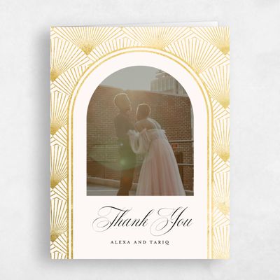 Beige Geometric Wedding Thank You - Hayden Photo Foil