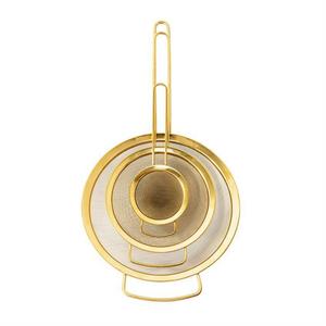 Set of 3 Stainless Steel Strainers in Gold Finish design by BD Edition
