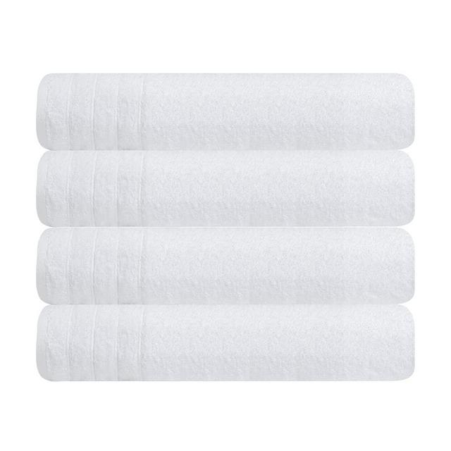 Tens Towels Large Bath Towels, 100% Cotton Towels, 30 x 60 Inches, Extra Large, Lighter Weight & Super Absorbent, Quick Dry, Perfect Bathroom Towels for Daily Use (Pack of 4) (White)