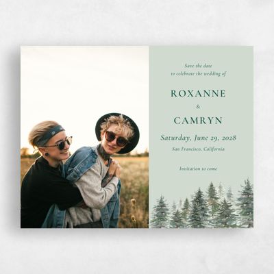 Light Sage, Green Wedding Save the Date - Kelton Photo