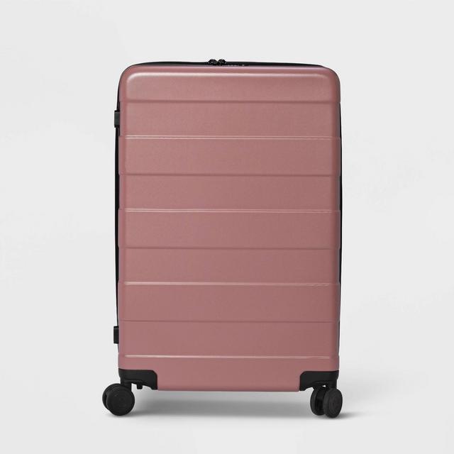 Hardside 30" Checked Spinner Suitcase Dusty Rose - Made By Design™