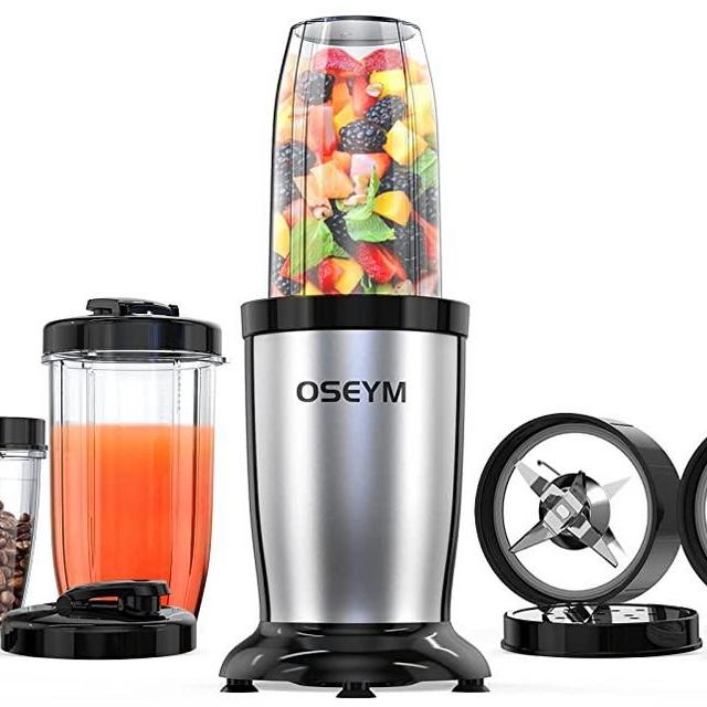 OSEYM Blender, Upgrade 19-Piece Bullet Blender for Shakes and Smoothies, 900W Personal Blender With 2*17 Oz & 10 Oz To-Go Cups, Coffee Grinder, Easy to Clean