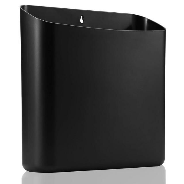 MONJITA Lint Bin for Laundry Room, Magnetic Lint Trash Can for Dryer, Modern Lint Holder, Lint Box for Laundry Room Organization, Wall Mounted Trash Can for Laundry Decor (Black)