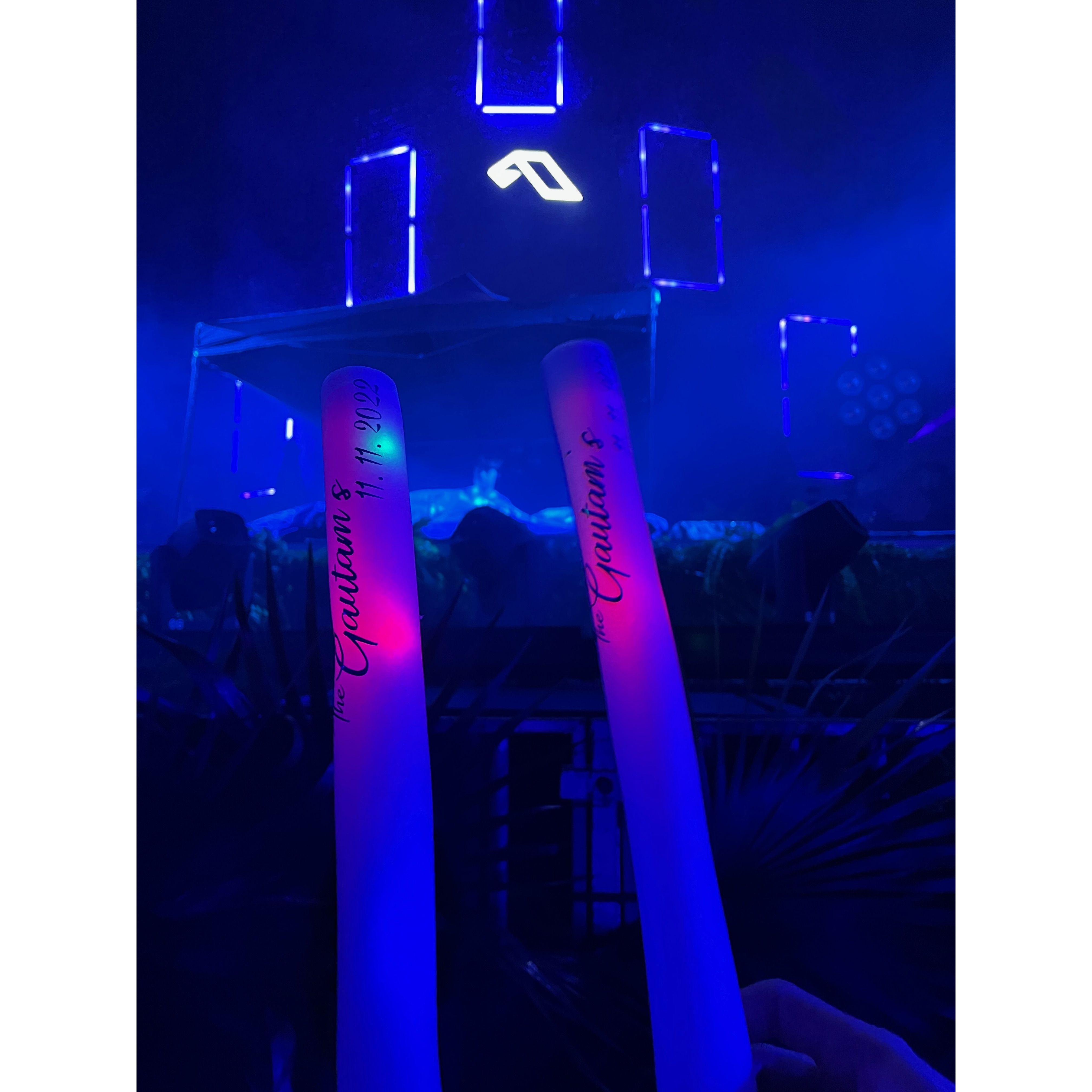 Took our friends' lights from their wedding to see Eli & Fur in Mexico
