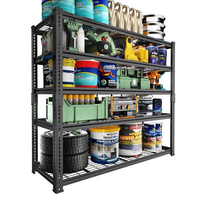 Storage Shelves Heavy Duty, 48" L x 20" W x 72" H Garage Wire Shelving Unit Loads 2000LBS, 5-tier Adjustable Metal Industrial Utility Shelf Rack for Kitchen, Laundry Room, Pantry, Warehouse, Basement