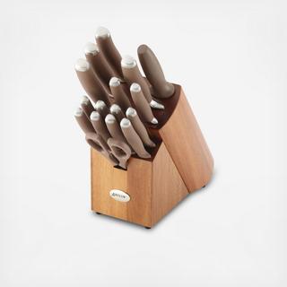 SureGrip Bronze 17-Piece Japanese Stainless Steel Knife Block Set