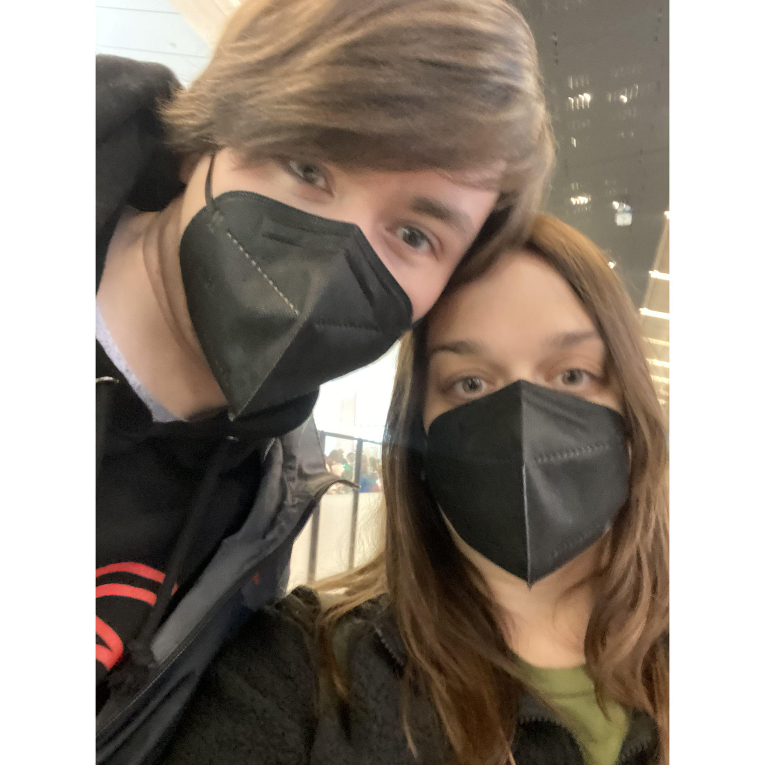 Masking it in the airport!
