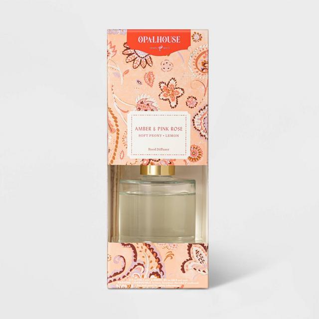 118.3ml Boxed Amber Pink Rose Reed Diffuser Set - Opalhouse™