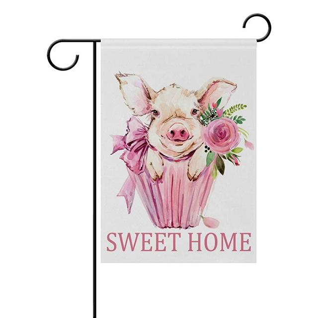 NASEN Garden Flag Cute Pig Sweet Home Modern Outdoor Decorations Home Welcome Decorative Double Sided Yard 12x18 Inches Festive