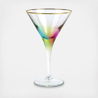 Rainbow Martini Glass, Set of 4