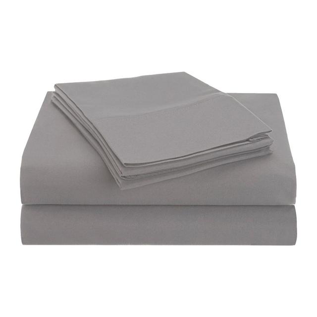 Brushed Microfiber Sheets, Modern Solid Deep Pocket Breathable Bed Sheet Set, Queen, Silver - Blue Nile Mills