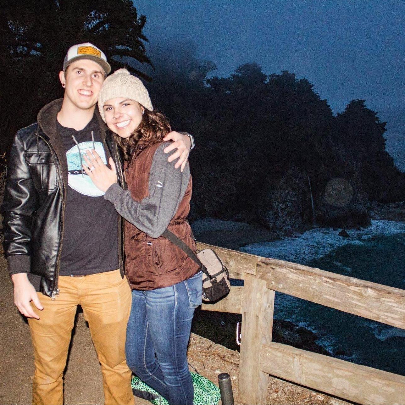 Right after the proposal at Mcway Falls in Big Sur