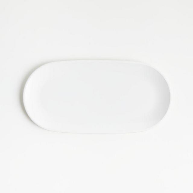 Lunea White 19"x9.5" Outdoor Melamine Long Serving Platter
