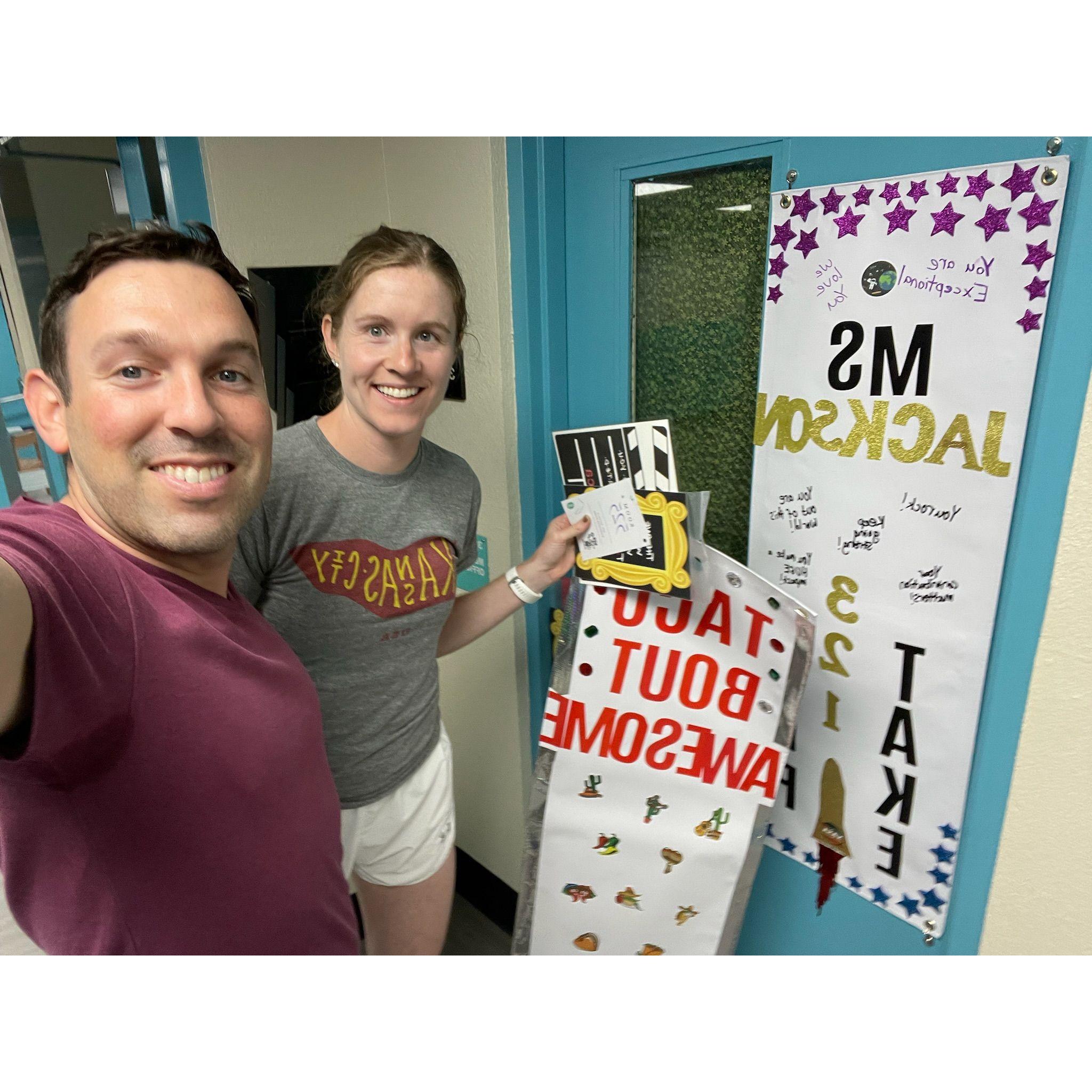 Encouraging teachers at local elementary school!