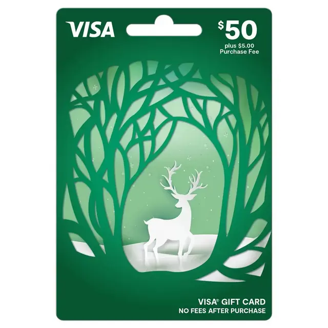 Visa Holiday $50 + $5 Fee Gift Card