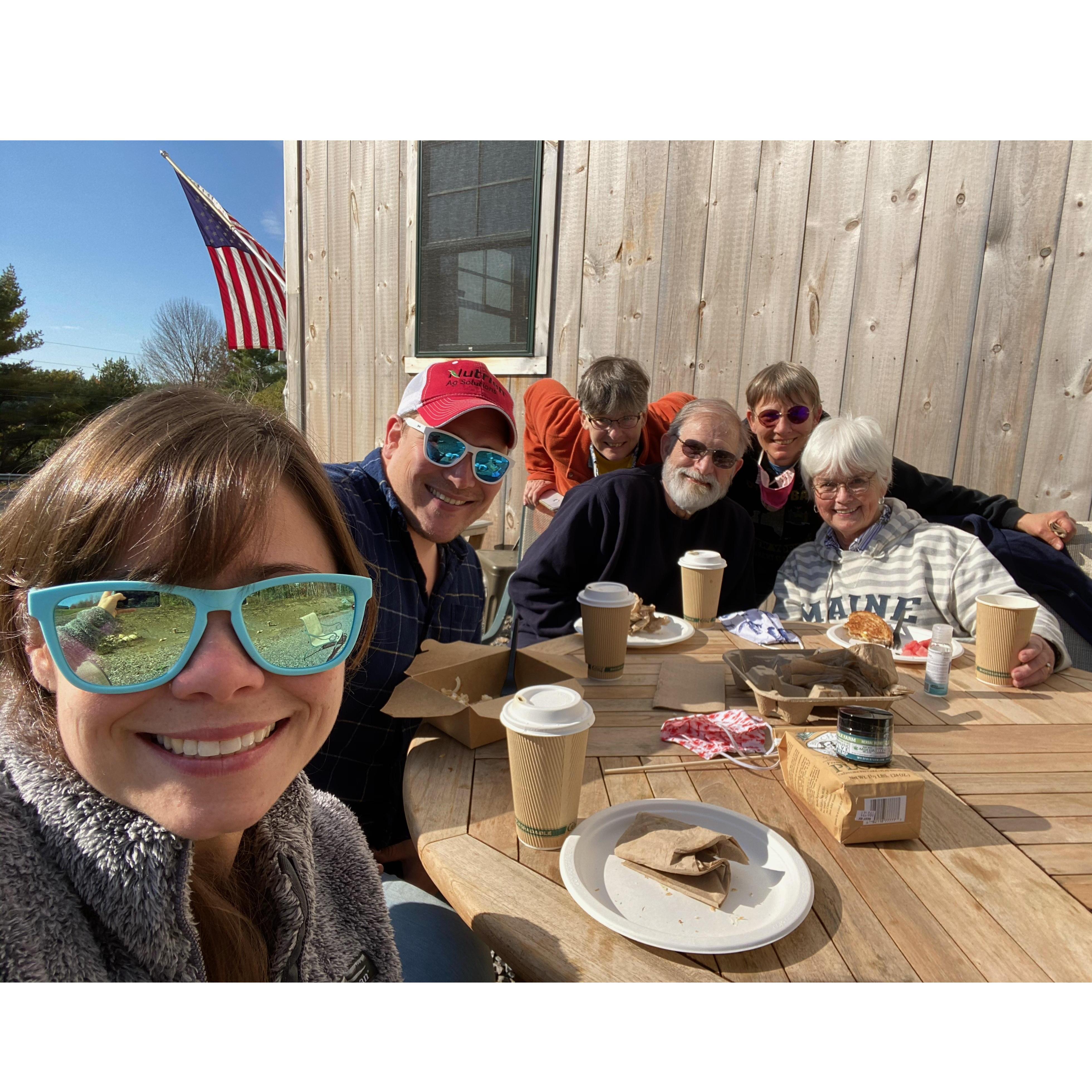 Hanging out with Tim's parents and aunts (Fall 2020)
