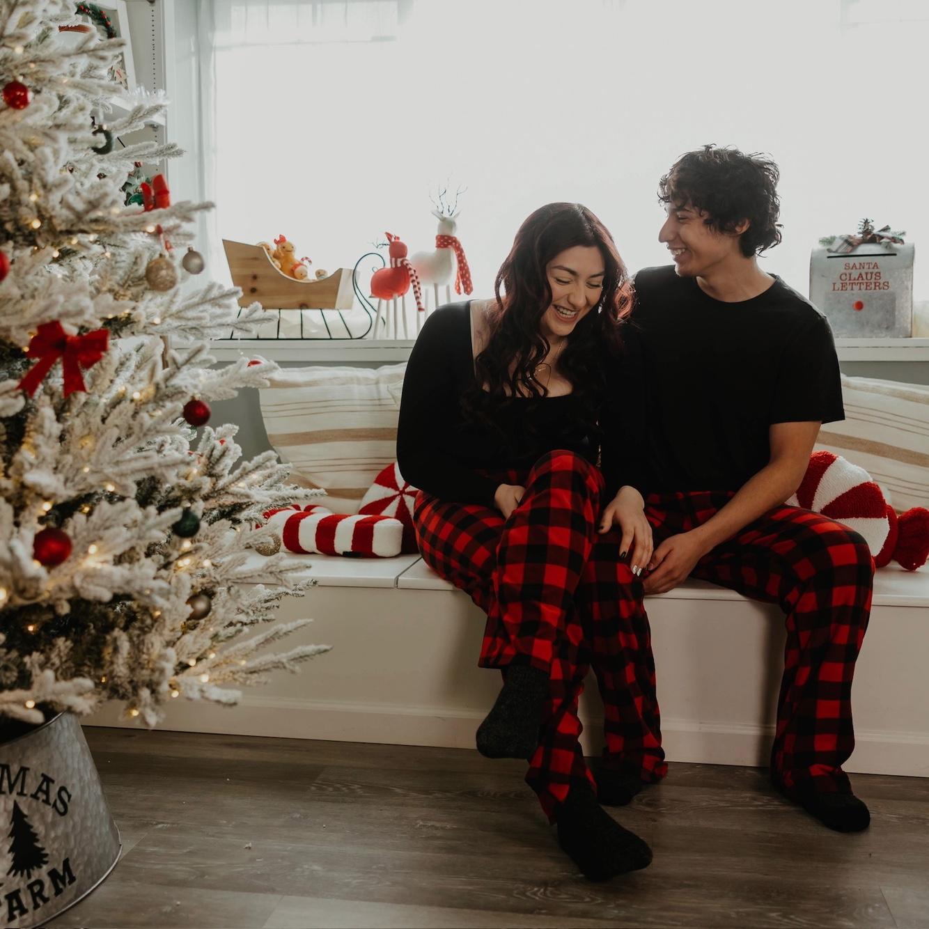Christmas pictures for our first holiday together. So awkward!