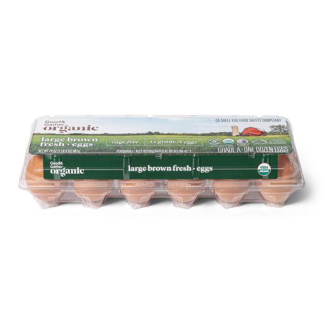 Organic Cage-Free Grade A Large Brown Eggs - 12ct - Good & Gather™